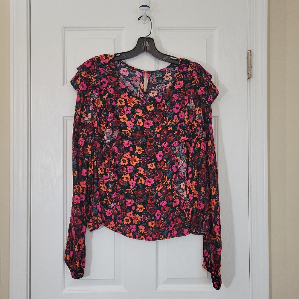 Wild Fable Cropped Floral Ruffle Top Plus Size 3x NWT - Picture 6 of 7